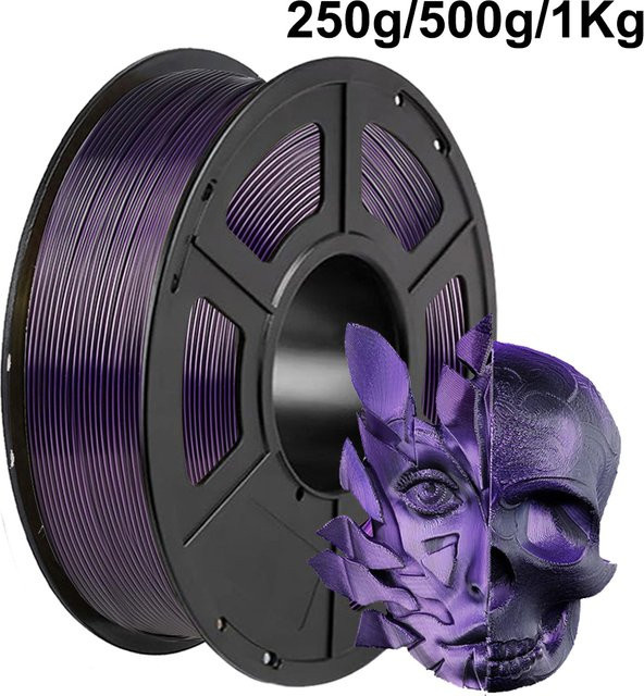 PLA-Seide 3D-Drucker-Filament Zweifarbig Schwarz Lila 1,75 mm - Bild 1