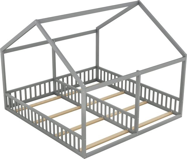 okwish Einzelbett mit 2in1 Funktion für das Kinderzimmer in Grau, B/T/H: 90 x 200 x 187 cm - Bild 1