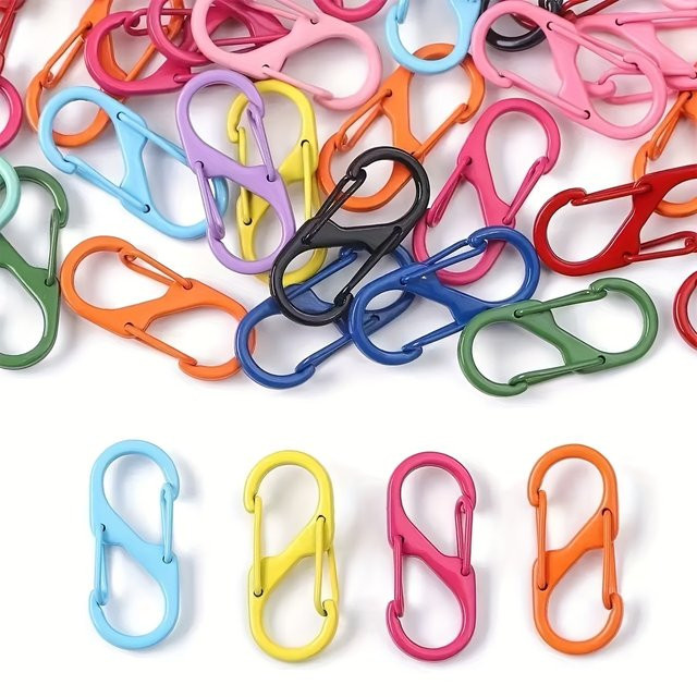 23 Stück Mini-Doppelknopftaschen in Multicolor, S-förmige Taschen- und Hutclips sowie DIY-Schlüsselanhänger-Zubehör und Hängende Verbindungsringe - Bild 1
