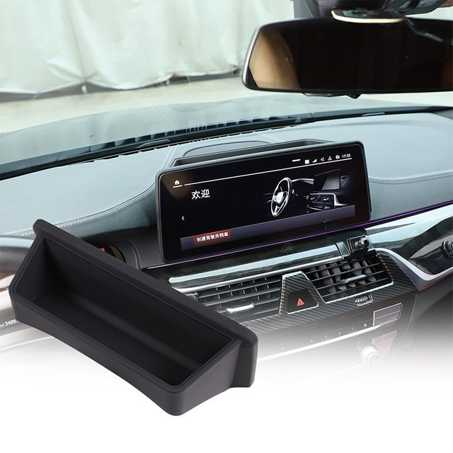 Suetlcoity Dashboard Aufbewahrungsbox für BMW 5er und 6er GT G30 G32 (2021-2023) Navigationsbildschirm Organizer in Schwarz - Bild 1