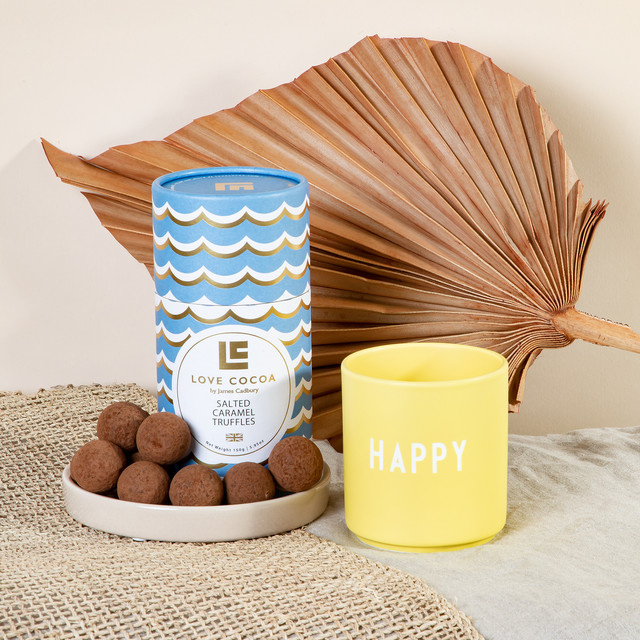 Love Cocoa Geschenkset Happy Birthday Schokolade und Pralinen in Gelb und Mehrfarbig, 150 g - Bild 1