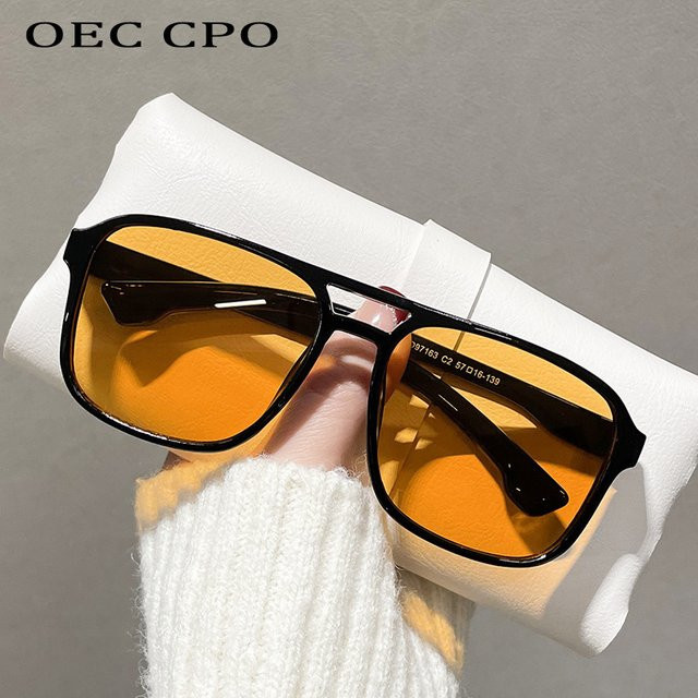 OEC CPO CPO Sonnenbrille, quadratisch, Vollrand, Kunststoff, Unisex, Orange, Gelb - Bild 1