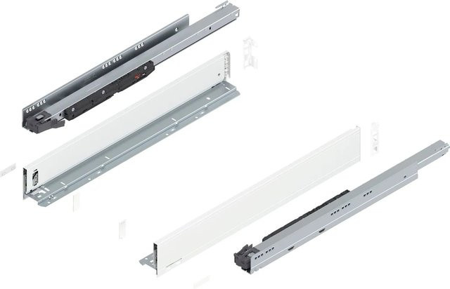 Blum Legrabox Pure Set Schubladenauszug Tip-On Vollauszug Seidenweiß 1 Paar Tiefe: 650 mm - Bild 1