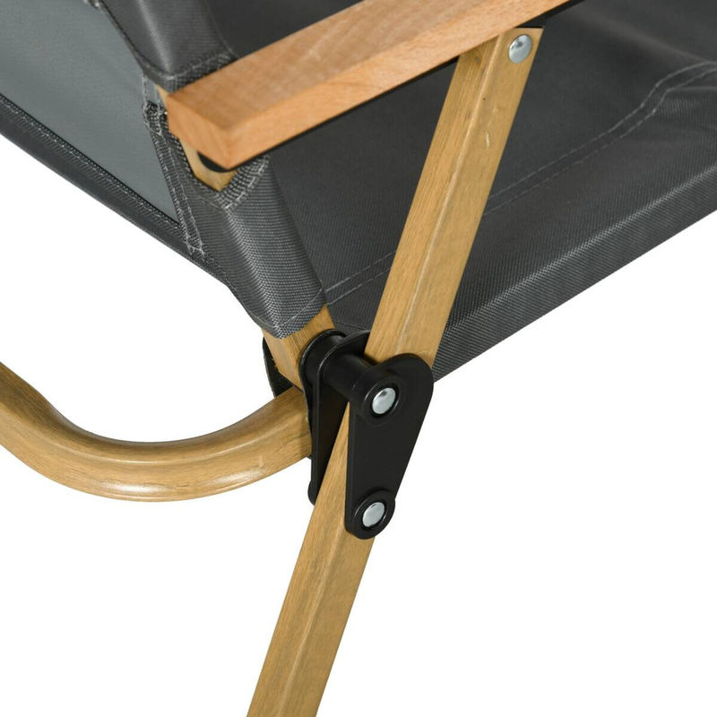 Outsunny Campingstuhl 2er Set aus Oxford-Stoff mit Stahlrahmen in Dunkelgrau, faltbare Klappsessel mit Armlehnen, B/H/T: 59 x 78 x 54 cm - Bild 4