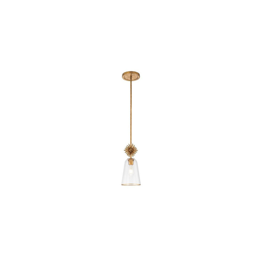 Elstead Lighting Staring Pendelleuchte in Gold/Messing mit transparentem Glasschirm - Bild 1