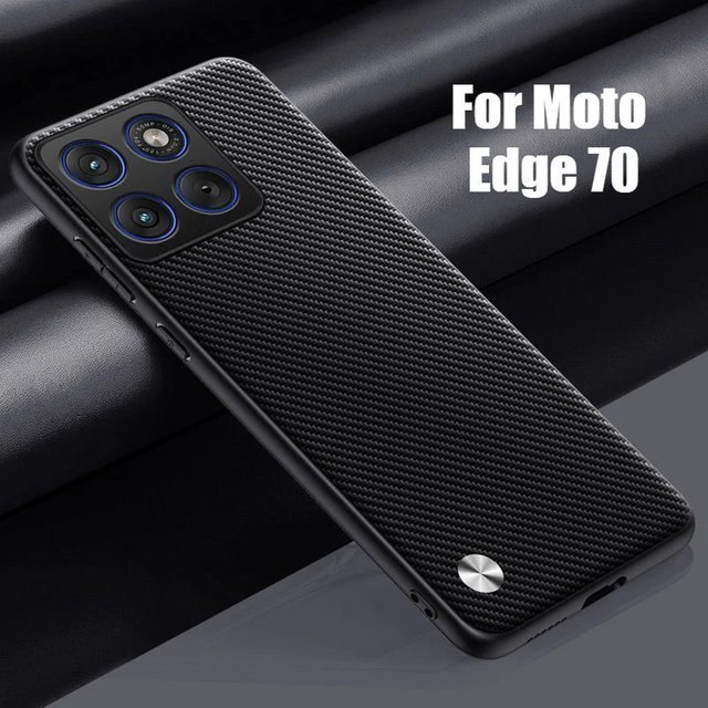 Motorola Business Lederhülle mit Carbon-Optik und Kameraschutz in Schwarz für Edge 70 60 50 40 Pro Fusion Neo Ultra - Bild 1
