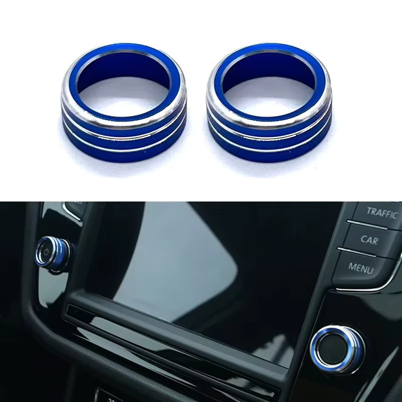 Set aus 2 Dekorationsringen für Armaturenbrett-Navigations- und Lautstärkeregler passend für Volkswagen VW Golf MK7, Polo, Beetle und Passat - Bild 4