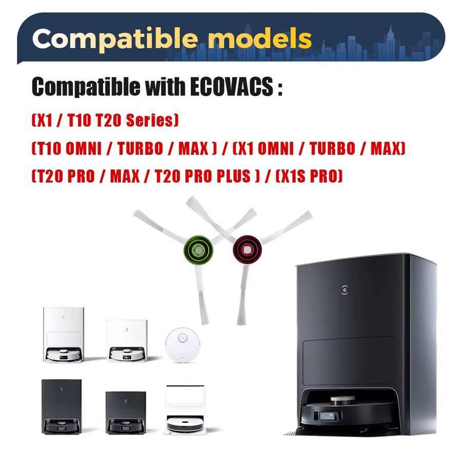 Ecovacs Anti-Tangle Seitenbürsten Ersatzteil für Deebot T10 OMNI, T20 PRO, X1 OMNI und X1S PRO - Bild 2