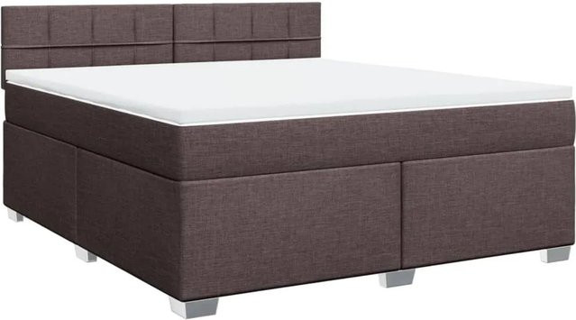 vidaXL Boxspringbett mit Matratze Dunkelbraun Hybrid-Design mit Taschenfederkern B/T: 180 x 200 cm - Bild 1