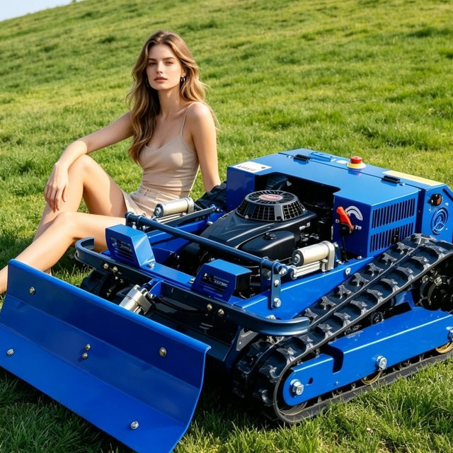 TONGZHONG ferngesteuerter Rasenmäher-Roboter für Profis in Blau mit stabiler drahtloser Fernsteuerung - Bild 1