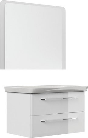 FACKELMANN Waschplatz-Set MILANO in Weiß mit LED-Beleuchtung, Schubladen und Soft-Close-Türen, Breite: 90 cm - Bild 1