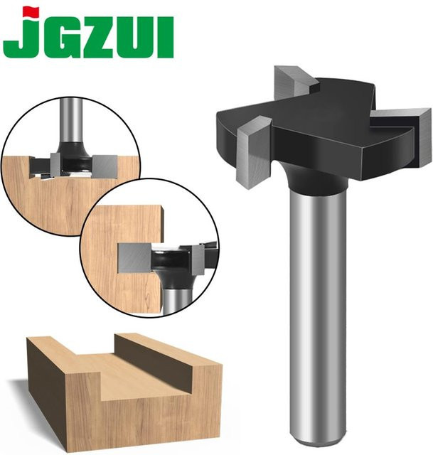 JGZUI CNC Spoilboard Surfacing Router Bit zum Planen von Holz mit 6 mm Schaft und 25,4 mm Schnittdurchmesser in Silber - Bild 1