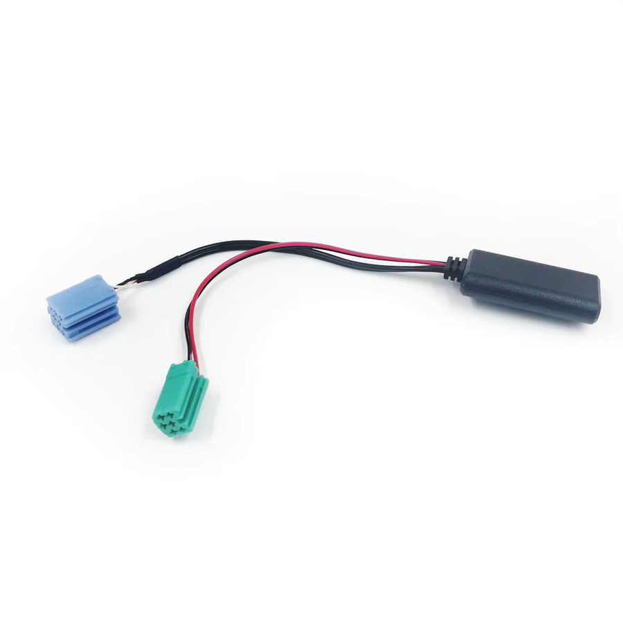 Biurlink Bluetooth 5.0 Aux Adapter mit Mini ISO 6Pin 8Pin Stecker für Renault Radio Updatelist in Grün und Blau - Bild 1