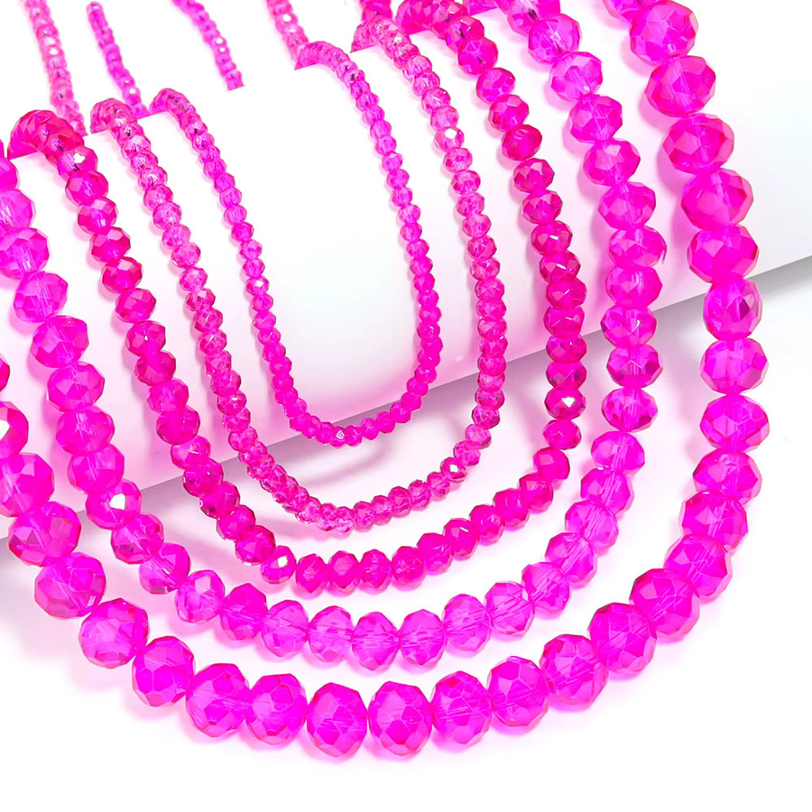 lingsai Glasperlen, Hotpink-Kristallperlen, Rondelle, 3 4 6 8 10 mm - Bild 3