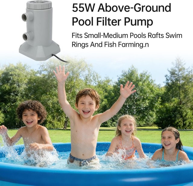 Aimo Filterpumpe für oberirdische Pools mit Schlauchset, 530 GPH, Grau - Bild 1