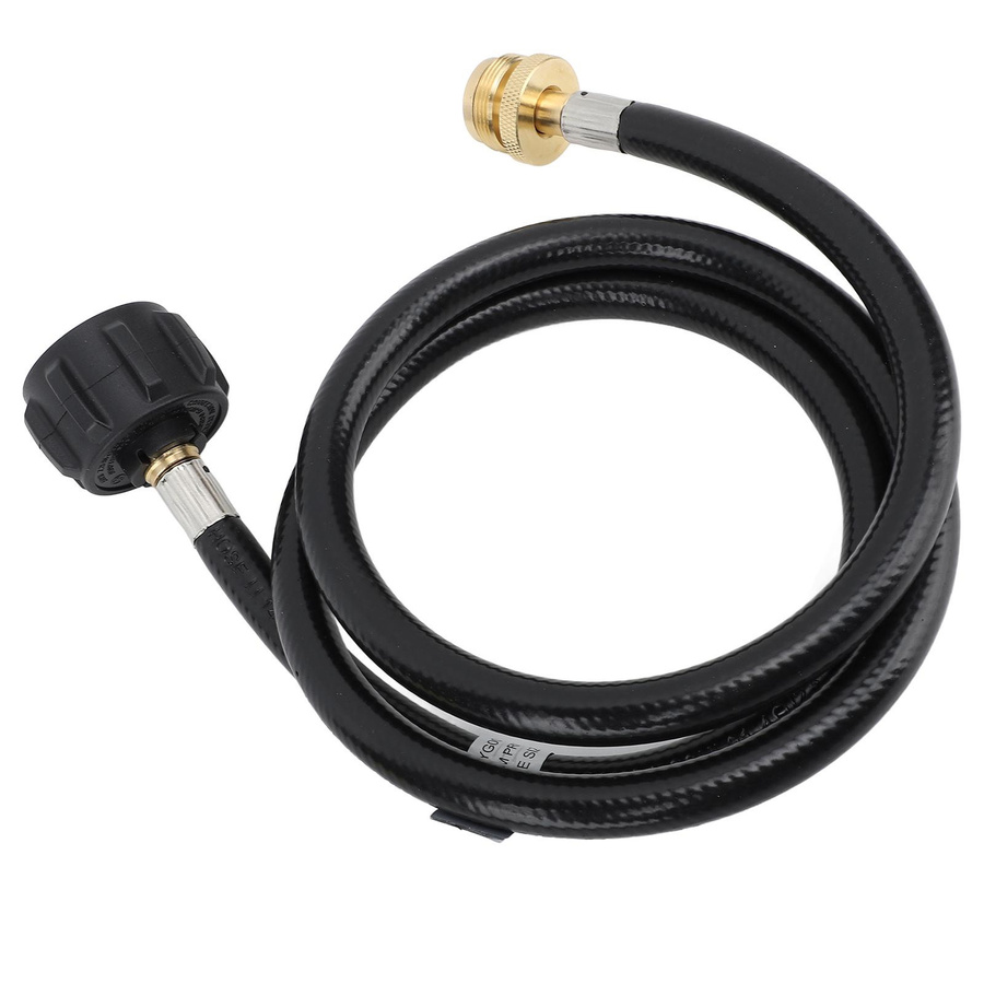 Igeteck Propan-Adapter-Schlauch mit QCC1-Messinganschluss für die Umwandlung von 1lb auf 20lb Gasflaschen, Schwarz, Länge: 122 cm - Bild 3