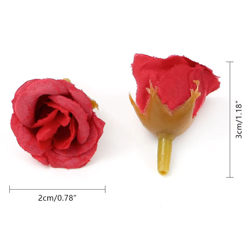 Künstliche Mini Rosen Köpfe aus Textil in Lila und Mehrfarbig für deine Hochzeitsdekoration und DIY-Projekte, Durchmesser: 2 cm - Bild 6