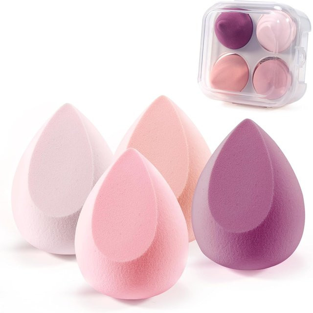 Lot von 4 Make-up Schwämmchen für das Gesicht mit Aufbewahrungsbox - Bild 1