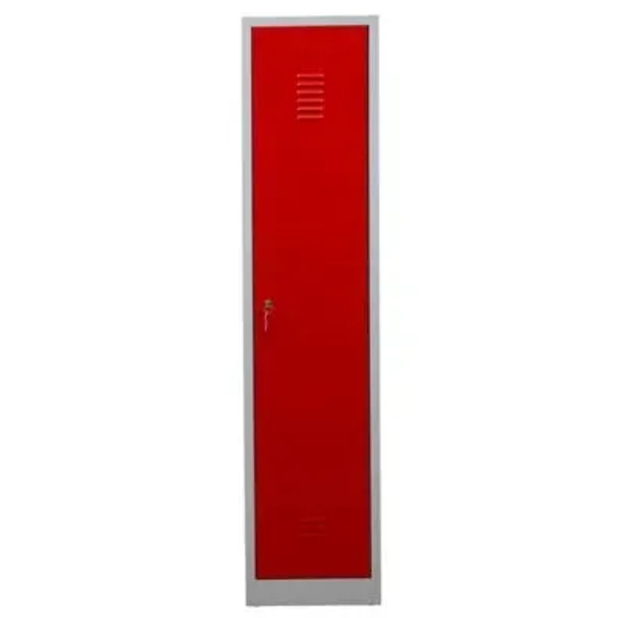PROREGAL Garderobenspind Camel 1-Fach mit Pro-Aufteilung in Grau-Rot mit Zylinderschloss, H x B x T: 180 x 41 x 50 cm - Bild 2
