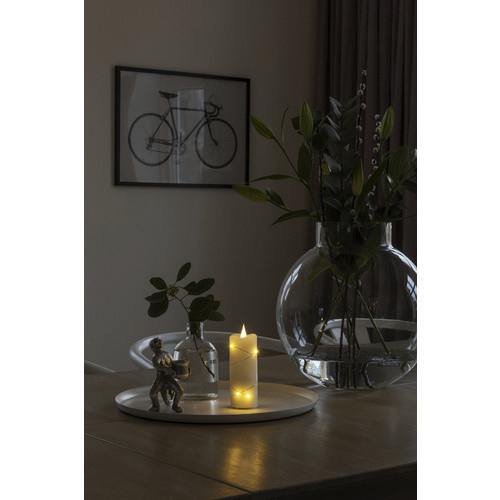 Konstsmide LED-Echtwachskerze mit Flicker-Effekt und Timer in Weiss, Höhe: 12,7 cm - Bild 4