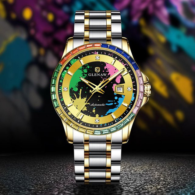 Glenaw Armbanduhr Automatik, Edelstahl, Bicolor, Gold und Silber, Unisex - Bild 1