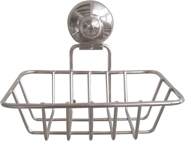 MSV Seifenablage Super Ventouses aus Chromstahl in Silber, B/T/H: 14 x 11,7 x 11,5 cm - Bild 1