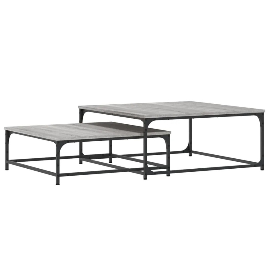 vidaXL Satztische 2er Set in Grau Sonoma Holzoptik mit modernem Design - Bild 2