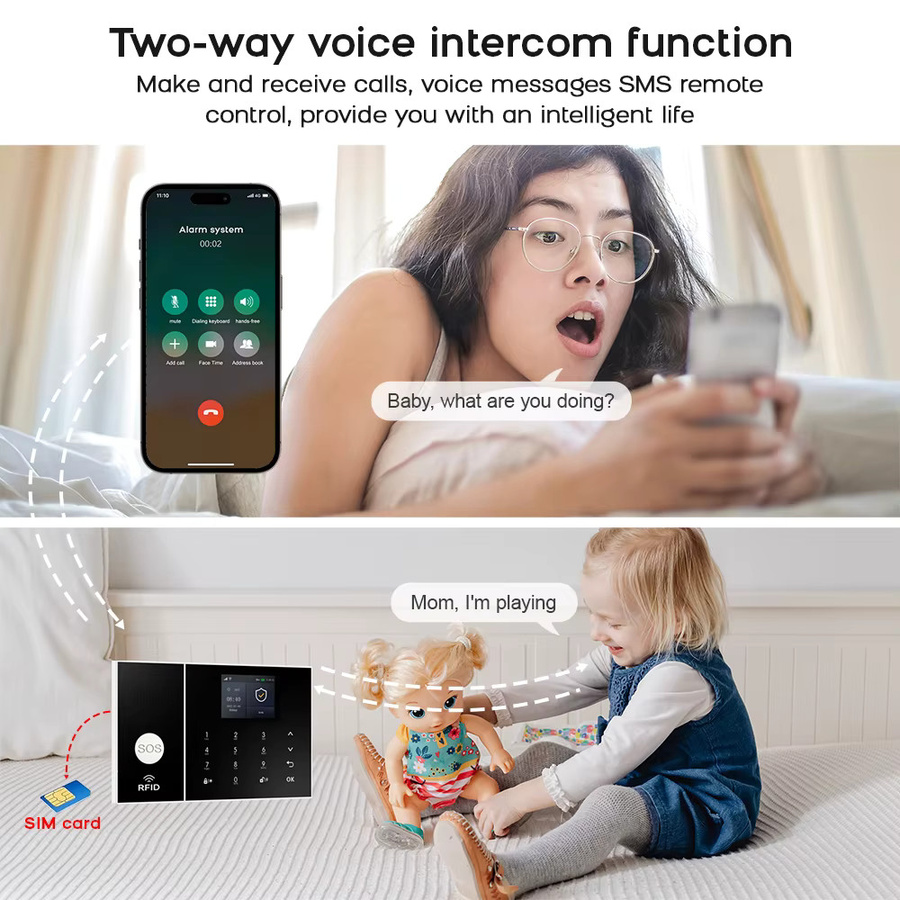 PGST Smart Home Alarmsystem mit 4G und WLAN, drahtlose Sicherheit mit App-Steuerung, kompatibel mit Tuya, Alexa und Google Home - Bild 4