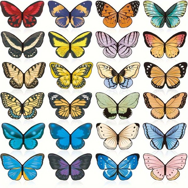 24 Stück Schmetterlings-Magnet-Lesezeichen im Haustier-Design, bunte Seitenmarkierungen für Leser, Studenten und Lehrer - Bild 1