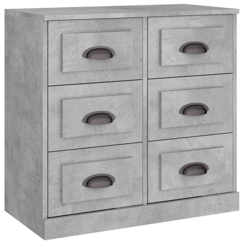 Vidaxl Schränke im 2er-Set aus Holzwerkstoff in Grau mit Auszugsschubladen und freistehendem Design - Bild 4