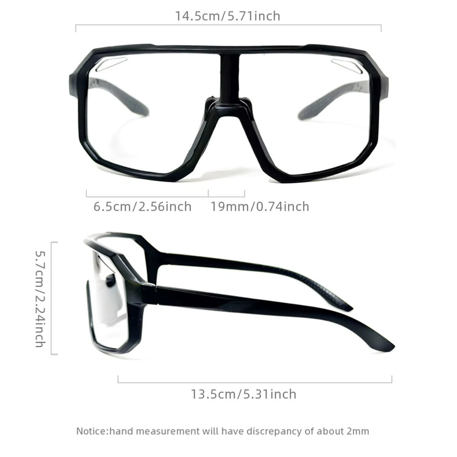 FUQIAN Sportsonnenbrille, Vollrand, Photochrome, Unisex, Schwarz - Bild 3
