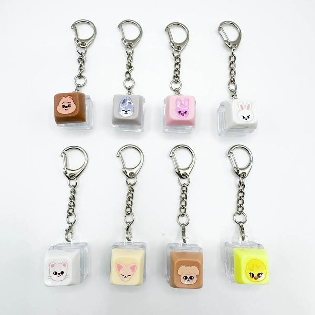 Stray Kids Schlüsselanhänger Set, beleuchtete Tastenkappen Anhänger, white, Unisex - Bild 1