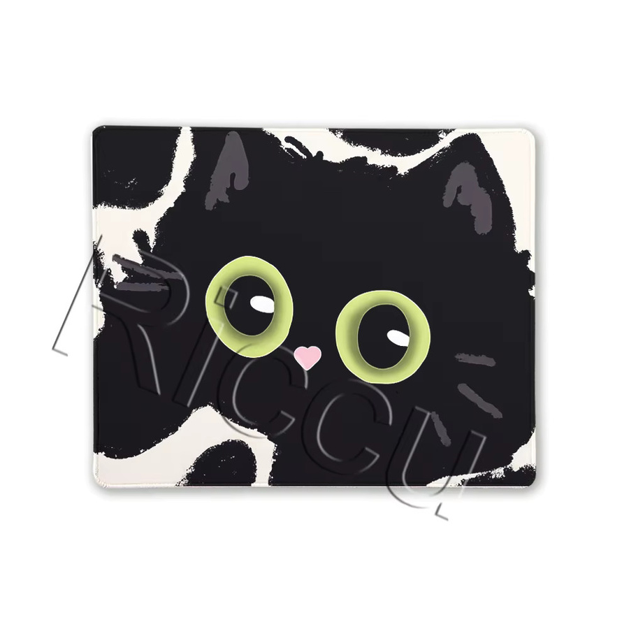 Riccu Katzen-Mauspad mit Anime-Design in Schwarz für PC und Gaming - Bild 2