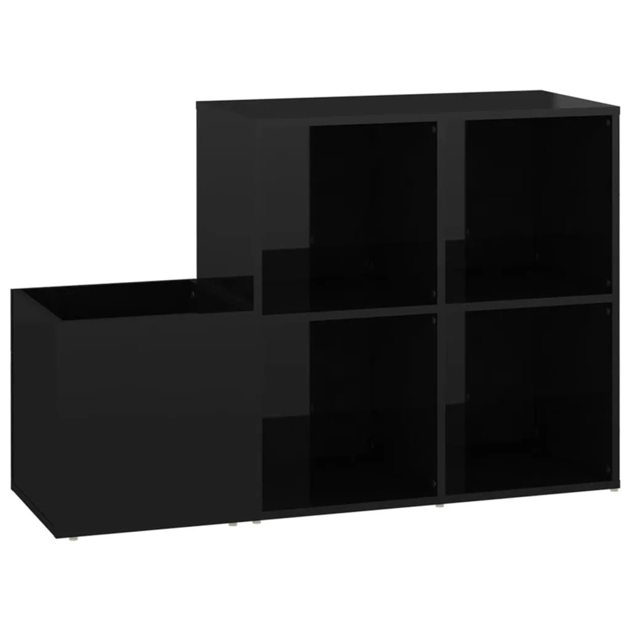 vidaXL Flur-Schuhschrank in Schwarz Hochglanz aus Holzwerkstoff, B/T/H: 105 x 35,5 x 70 cm - Bild 2