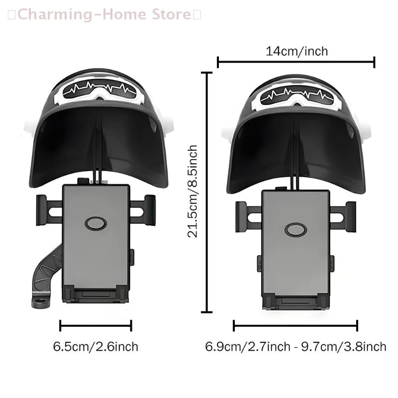 Motorrad-Telefonhalterung mit Mini-Helmabdeckung in Schwarz, wasserdichte Navigationshalterung für Fahrrad, E-Bike und Roller - Bild 6