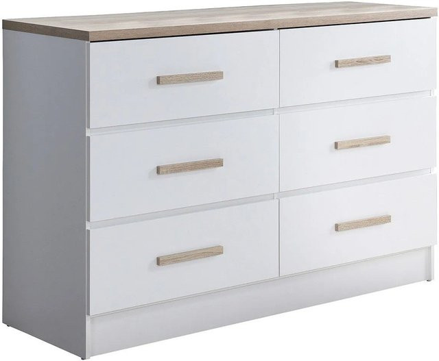 Vente-unique Kommode Skaido in Naturfarben Hell und Weiß mit einer Breite von 120 cm - Bild 1