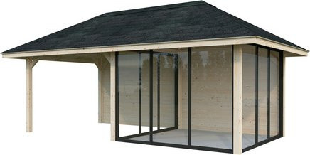 PALMAKO Pavillon Bianca Set 206 Slide aus Fichtenholz in Braun, B/H/T: 588 x 319 x 300 cm - Bild 1