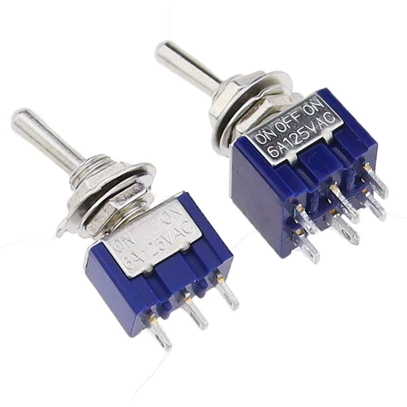 5er Set Mini Rast Kippschalter MTS-Serie in Blau, 2/3 Position, 3-Pin oder 6-Pin, AC 125V/6A 250V/3A - Bild 2