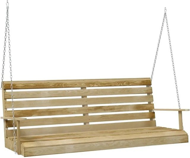 vidaXL Schaukelbank aus imprägniertem Kiefernholz in Grün oder Braun, B/T/H: 155 x 65 x 60 cm - Bild 1