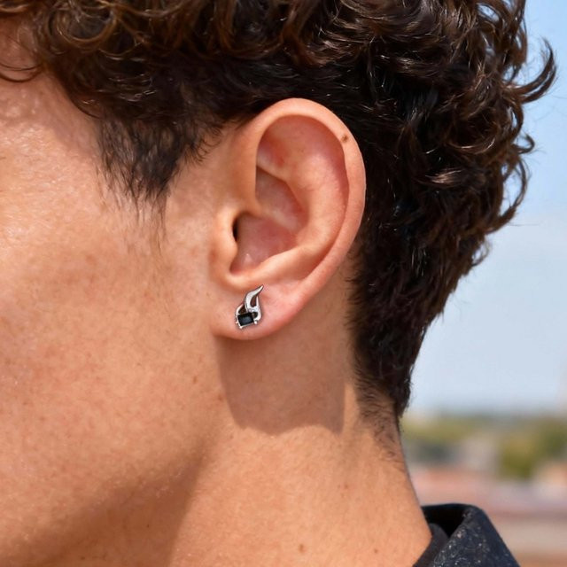 VNOX Ohrstecker Edelstahl, Zirkonia, Silber, Unisex - Bild 1