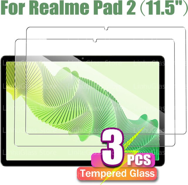 Realme Pad 2 (11,5 Zoll) 2023 Displayschutzfolie aus gehärtetem Glas, transparent, 9H Härte, HD-Qualität, anti-fingerabdruck und blasenfrei - Bild 1