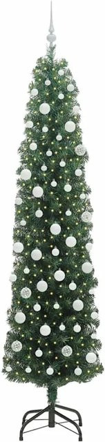 vidaXL Künstlicher Weihnachtsbaum in Grün mit 300 warmweißen LEDs und Ständer, Höhe: 210 cm - Bild 1