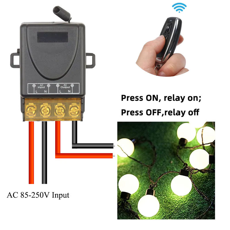 Tedeligo 1-Kanal-Relaisempfängermodul mit Fernbedienung 433MHz 30A für Lampe, Pumpe, Schloss oder Lüfter 110V - Bild 6