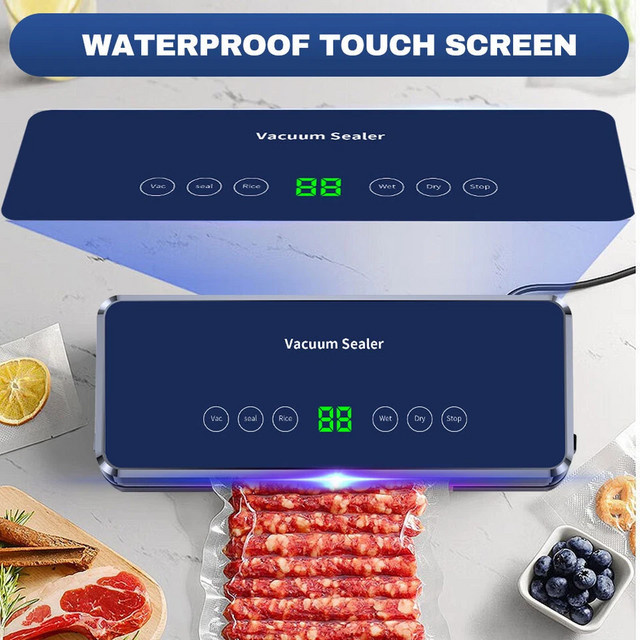HOMEFISH Elektrische Tisch-Vakuumiermaschine mit integriertem Cutter für Rollbeutel zur Lebensmittelkonservierung von Fleisch und Gemüse, 30 cm - Bild 1