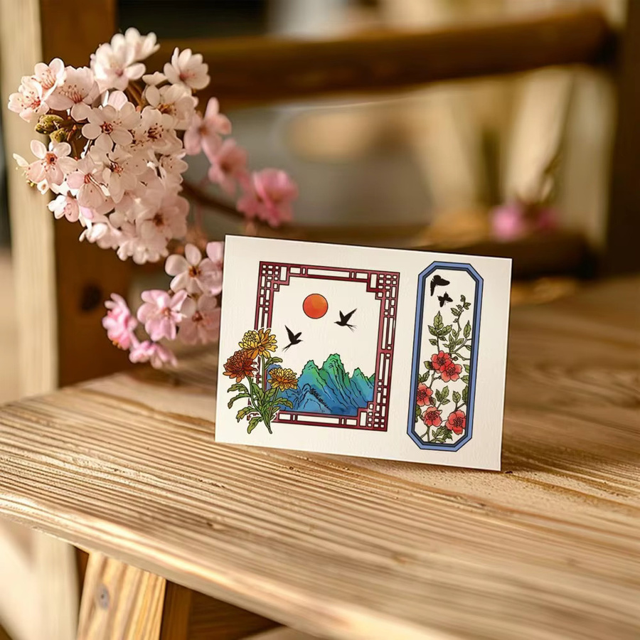 Transparente Silikonstempel Set für Heimwerker mit Motiven Chinesischer Bambus und Japanischer Chrysantheme - Bild 2