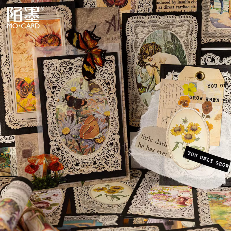 60 Stück Vintage Scrapbooking Papier mit Spitzenmuster in Multicolour für DIY Album Dekoration - Bild 5