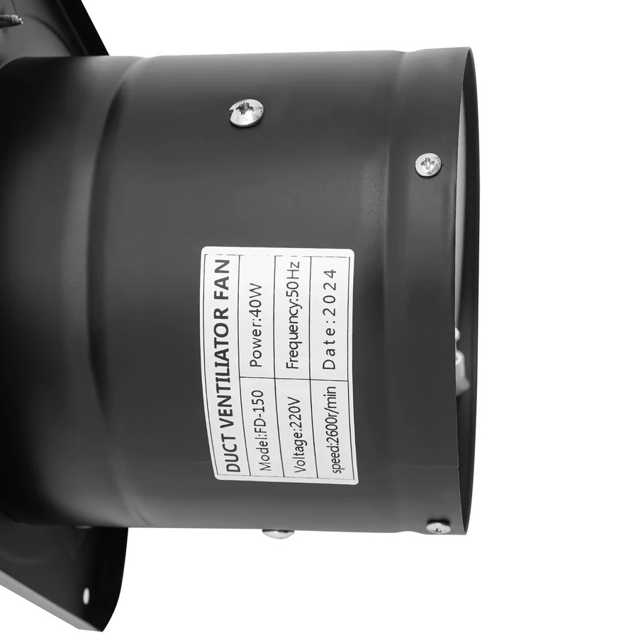 Bymaocar Axial-Industrieventilator aus Metall in Schwarz, 40 W, 150 mm Durchmesser, 2800 U/min, Wandventilator für Lufteinlass und Luftabzug an Wand und Fenster - Bild 4
