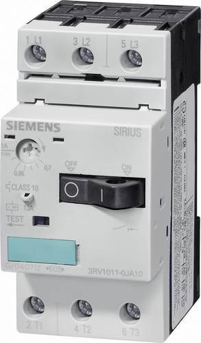 Siemens 3RV1011-1KA10 Leistungsschalter, 3 Schließer, Einstellbereich 9 - 12A, Schaltspannung max. 690 V/AC, grau - Bild 1