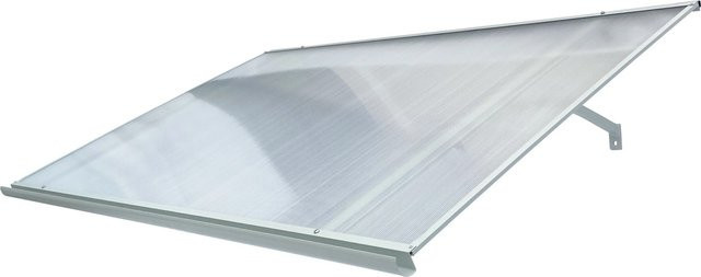 STARKEDACH Aluminiumrahmen Vordach Straight T-160 in RAL 7035 mit Polycarbonatbeschichtung - Bild 1