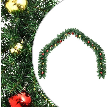 Weihnachtsgirlande mit Kugeln von vidaxl in Grün und Gelb, 5 m Länge